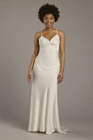 View The Edit By DB Studio Matte Satin Spaghetti Strap Slip Dress in all available color and sizes Picture of Matte Satin Spaghetti Strap Slip Dress
